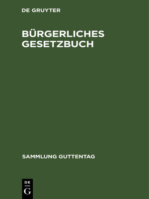 cover image of Bürgerliches Gesetzbuch